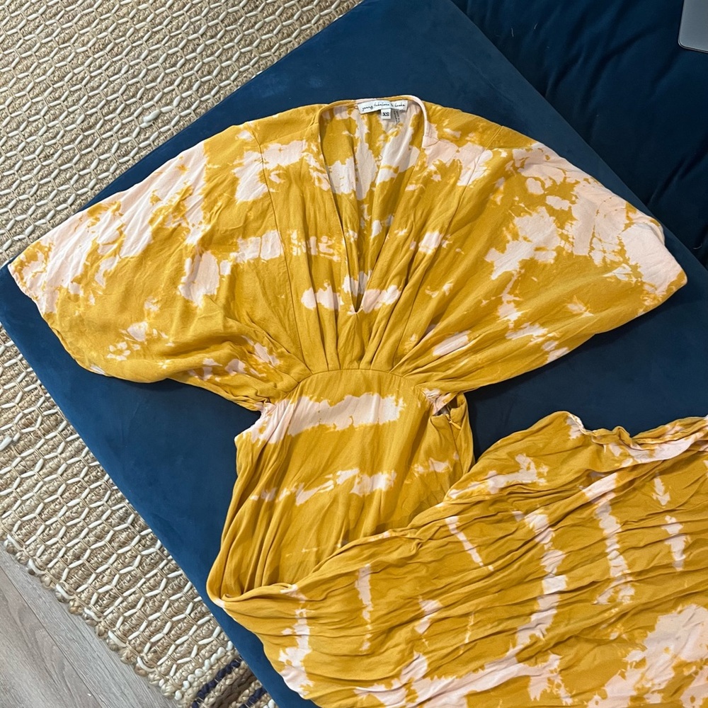 Young Fabulous & Broke Yellow Tie-Dye High Low Dress